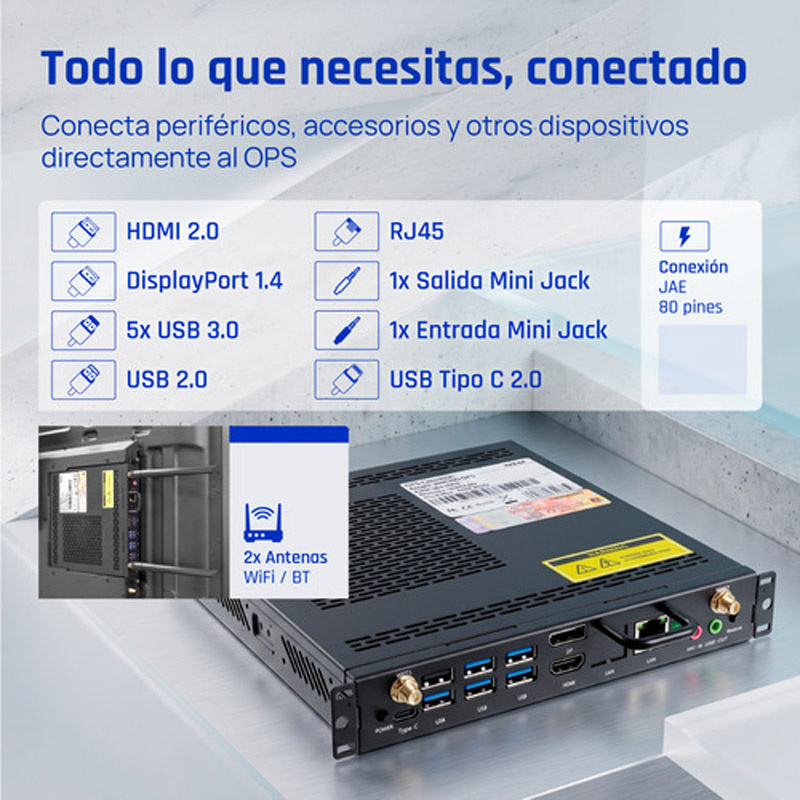 Pantalla iggual OPS ORCHID Intel Core i5-1250PE 8GB 256GB JAE 80-Pin W11P