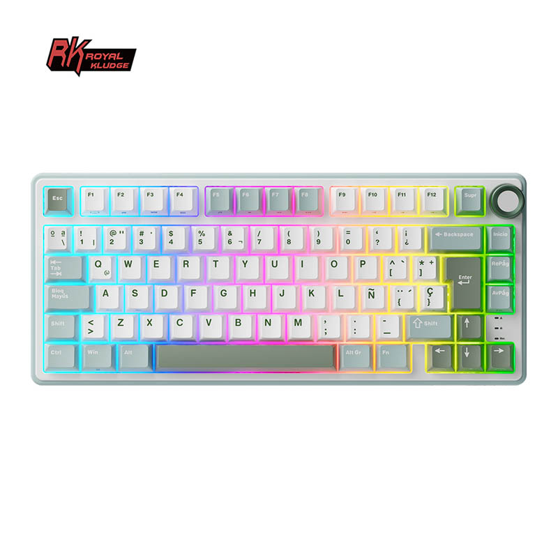 Teclado Gaming Royal Kludge RKR75 ISO-ES Hot-Swappable Switch Brown Skycyan -