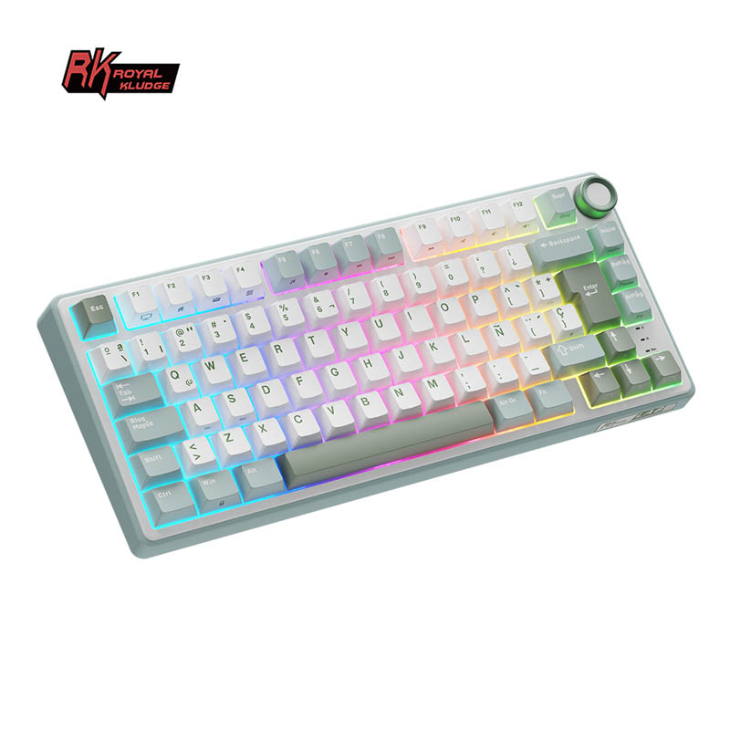 Teclado Gaming Royal Kludge RKR75 ISO-ES Hot-Swappable Switch Brown Skycyan -