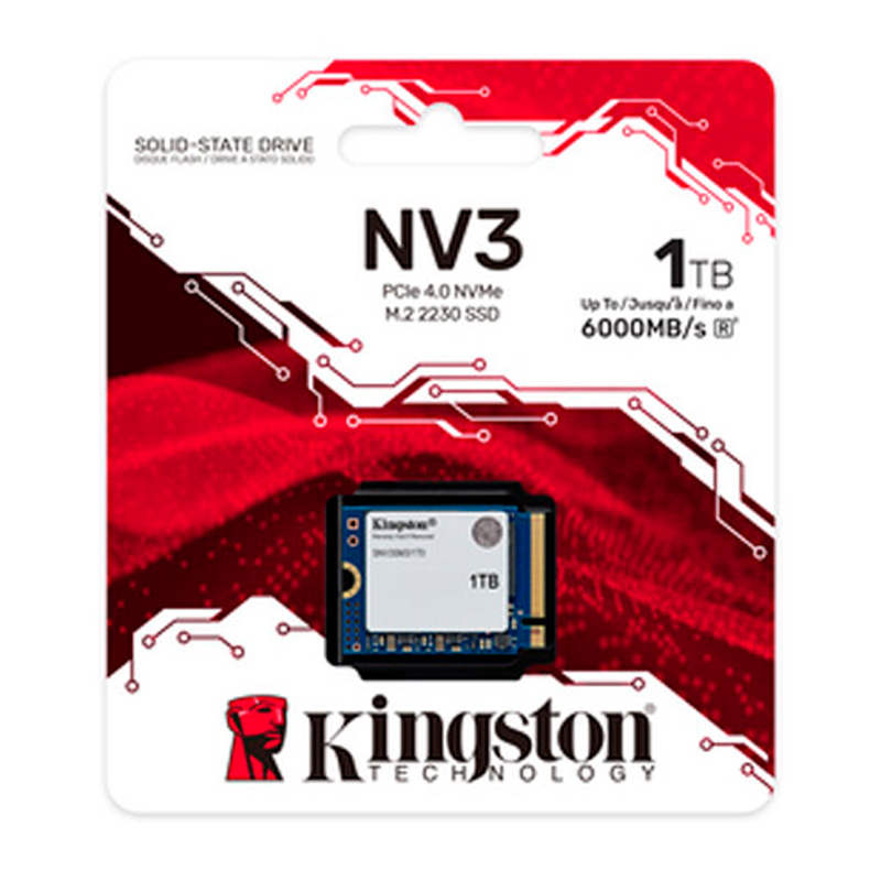 Disco Duro M.2 Kingston NV3 1TB PCIe Gen4 x4 NVMe SSD 2230
