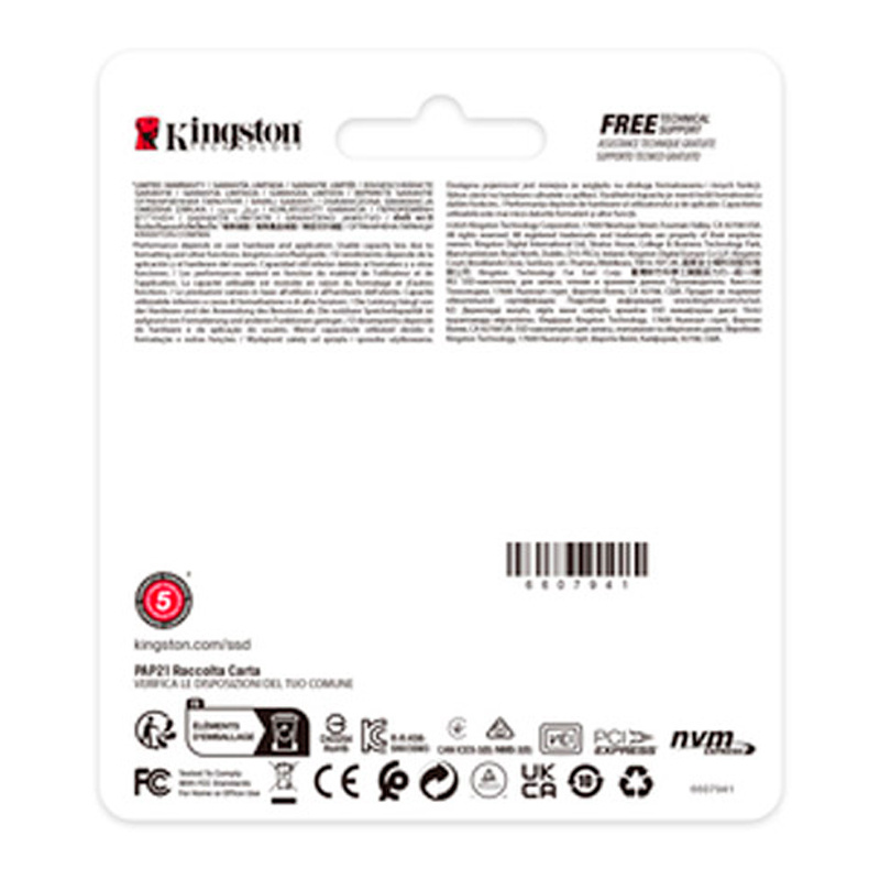 Disco Duro M.2 Kingston NV3 1TB PCIe Gen4 x4 NVMe SSD 2230