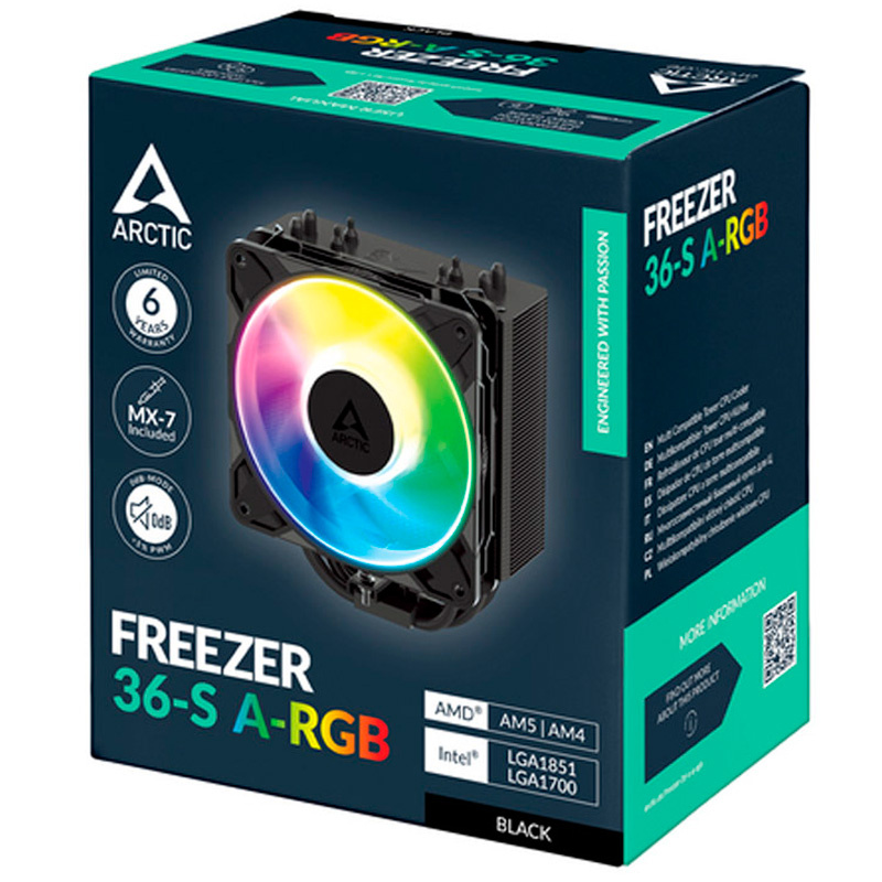 Disipador CPU Arctic Freezer 36-S ARGB 120mm Negro