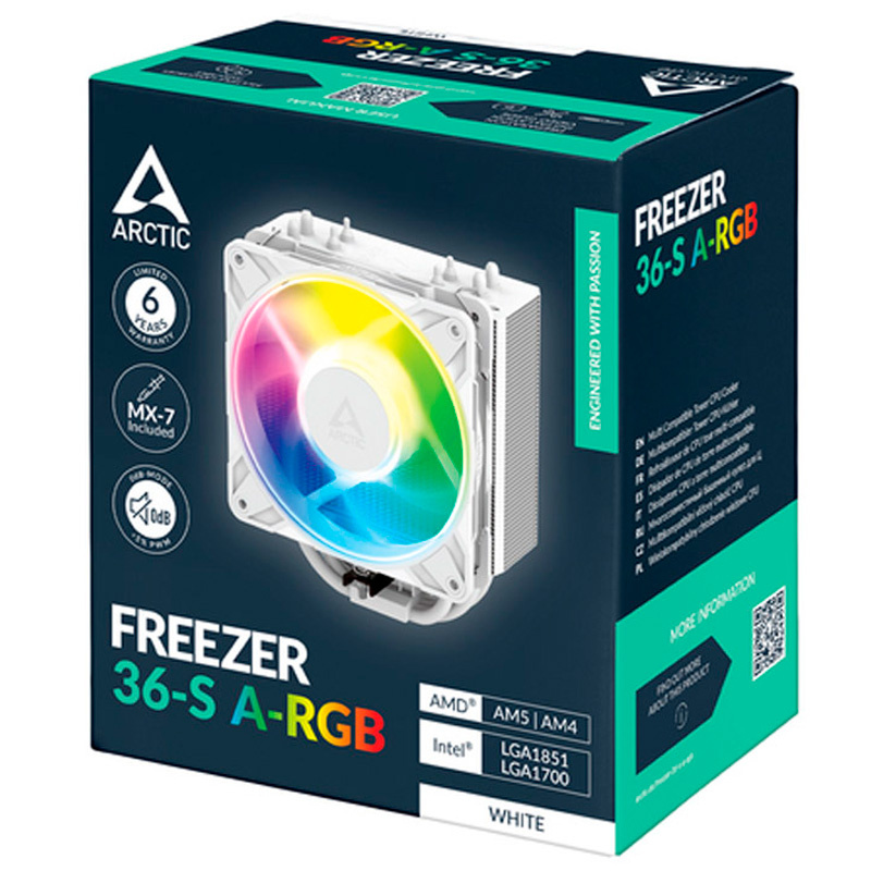Disipador CPU Arctic Freezer 36-S ARGB 120mm Blanco