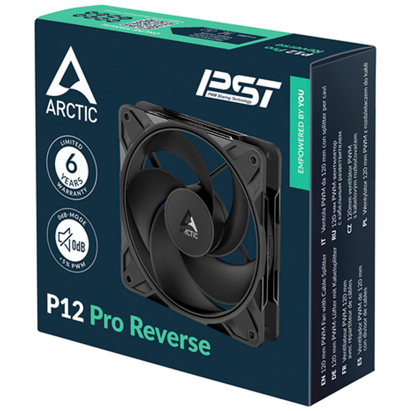 Ventilador Arctic P12 Pro Reverse PWM PST 120mm Negro