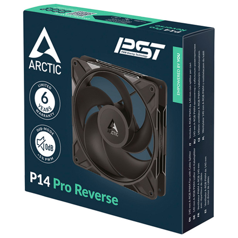 Ventilador Arctic P14 Pro Reverse PWM PST 140mm Negro