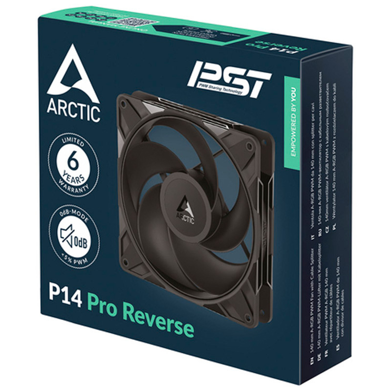 Ventilador Arctic P14 Pro Reverse PWM PST 140mm Triple Pack Negro