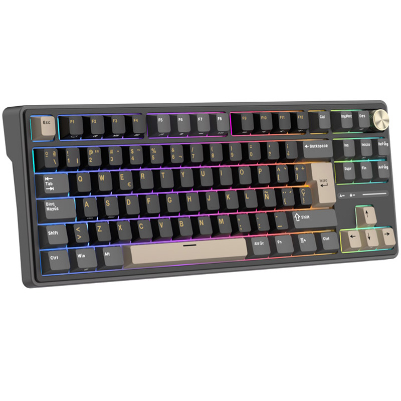 Teclado Royal Kludge R87 Pro ISO-ES RGB Hot-Swappable Switch Brown Phantom -