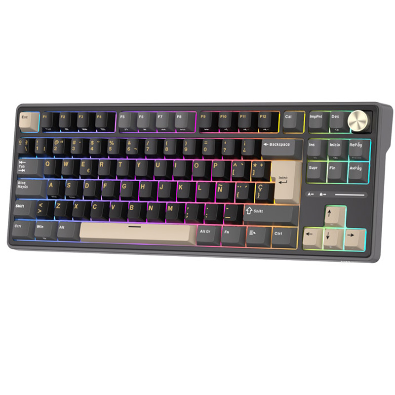 Teclado Royal Kludge R87 Pro ISO-ES RGB Hot-Swappable Switch Brown Phantom -
