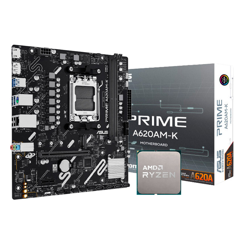 Pack AMD Ryzen 7600 Tray + Asus Prime A620AM-K