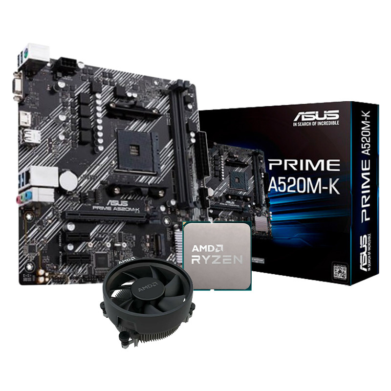Pack AMD Ryzen 5700X MPK + Asus Prime A520M-K