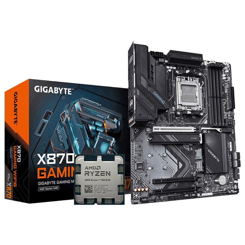 Pack AMD Ryzen 7800X3D Tray + Gigabyte X870 Gaming WIFI6 