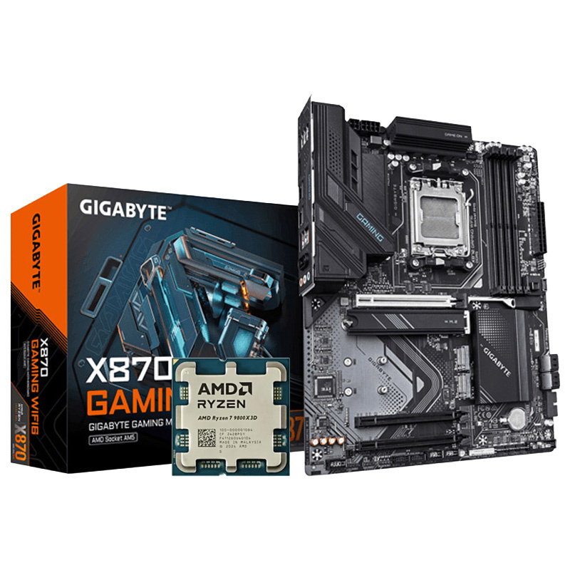 Pack AMD Ryzen 9800X3D Tray + Gigabyte X870 Gaming WIFI6 