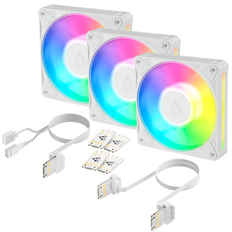 Ventilador Arctic BioniX P12 ARGB 120mm Triple Pack Blanco