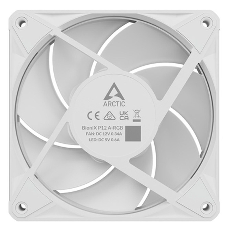 Ventilador Arctic BioniX P12 ARGB 120mm Triple Pack Blanco