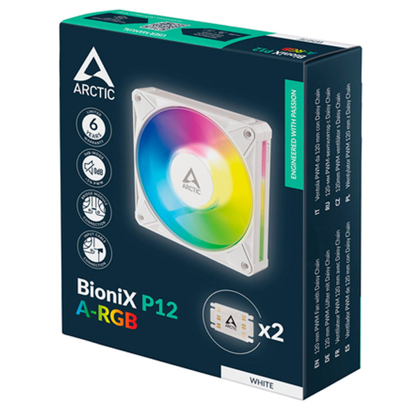 Ventilador Arctic BioniX P12 ARGB 120mm Blanco