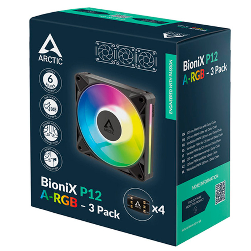 Ventilador Arctic BioniX P14 ARGB 140mm Triple Pack Negro