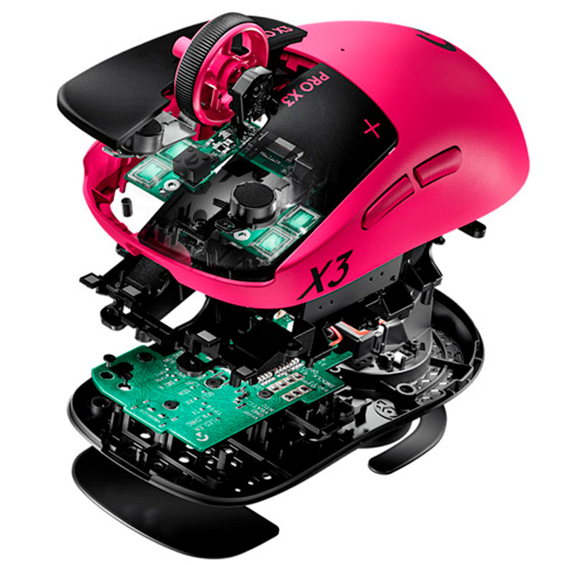 Ratón Logitech G PRO X3 SUPERSTRIKE 48000 Dpi Inalámbrico LIGHTSPEED Sensor HERO 2 Magenta Eclipse