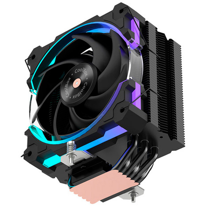 Disipador CPU Coolbox H6 Ring ARGB 120mm Negro