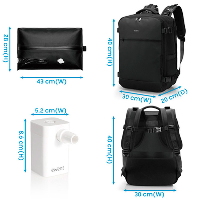 Mochila Ewent EW2540 De Viaje Impermeable 24L Carga 16.1 pulgadas USB-A/C Negra