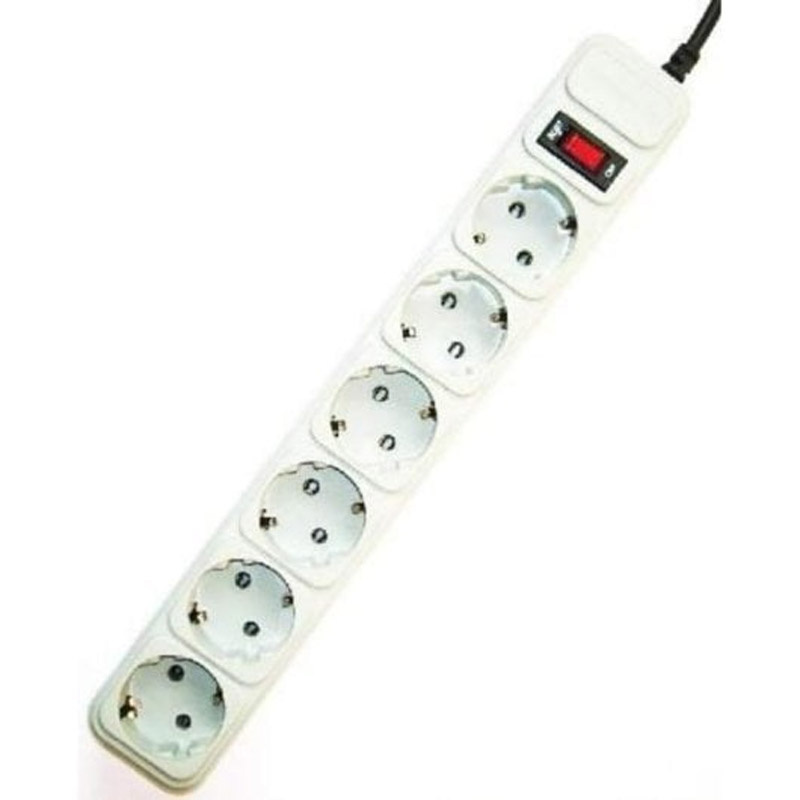 Regleta Gembird SPG6-B-10C 6 Tomas Schuko Con Disyuntor 16A Interruptor Cable 3m