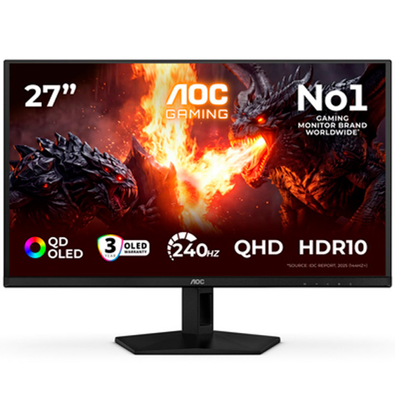 Monitor AOC Q27G41ZDF 27 pulgadas QHD QD-OLED 240Hz 0.03ms HDR NVIDIA G-Sync