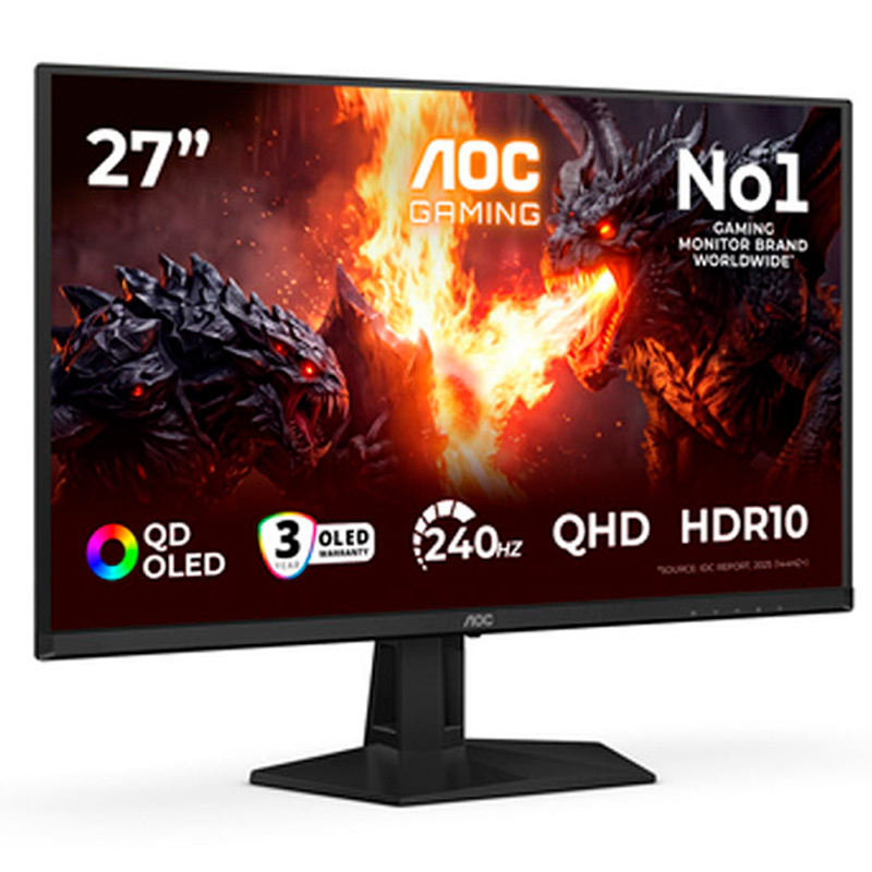 Monitor AOC Q27G41ZDF 27 pulgadas QHD QD-OLED 240Hz 0.03ms HDR NVIDIA G-Sync
