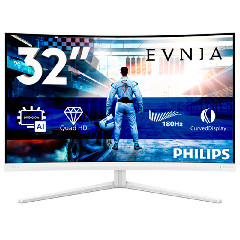 Monitor Philips Evnia 5000 32M2C5501 31.5 pulgadas QHD 2K VA 180Hz 0.5ms HDR AMD FreeSync Curvo