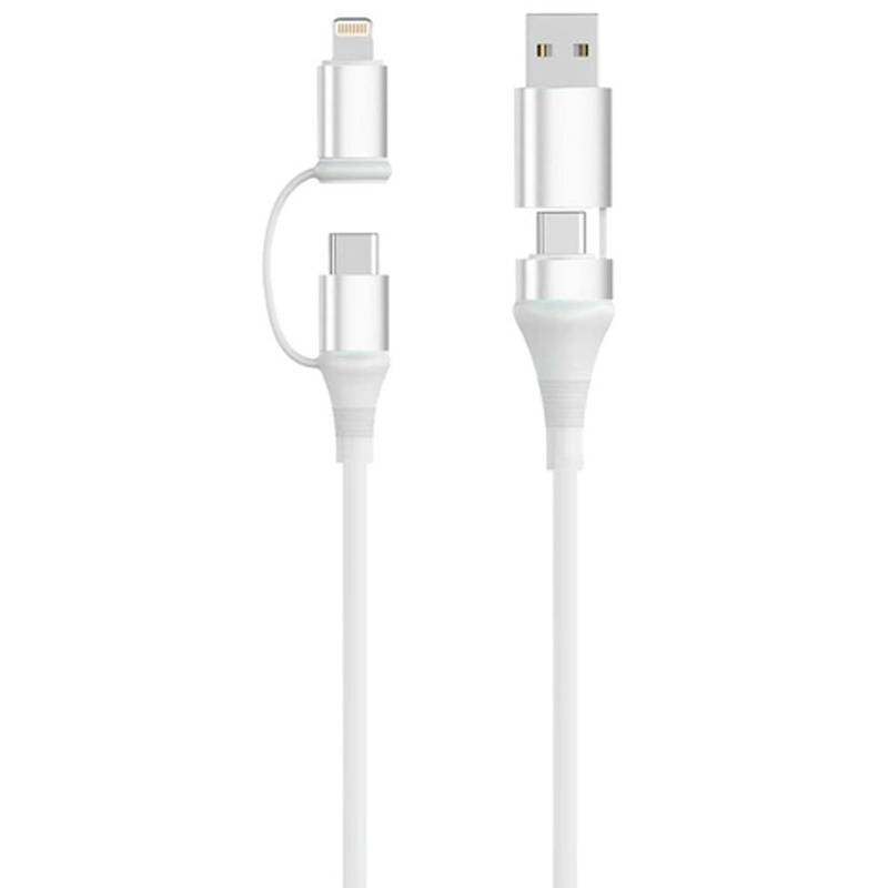 Cable USB Ewent EC1075 Universal Carga Rápida 4 En 1 60W 1m Blanco