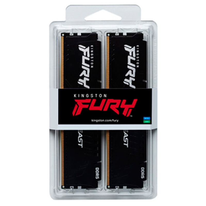 Memoria DDR5 Kingston Fury Beast 64GB 2x32GB 6400MHz CL32 EXPO-XMP Negro