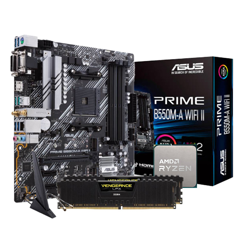 Pack Asus B550M + AMD 5700X + Corsair 2x16GB 3200Mhz