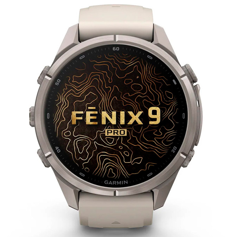 Smartwatch Garmin fenix 9 Pro 43mm AMOLED 1.3 pulgadas LTE inReach Titanio Con Correa De Silicona