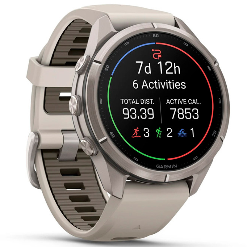Smartwatch Garmin fenix 9 Pro 43mm AMOLED 1.3 pulgadas LTE inReach Titanio Con Correa De Silicona