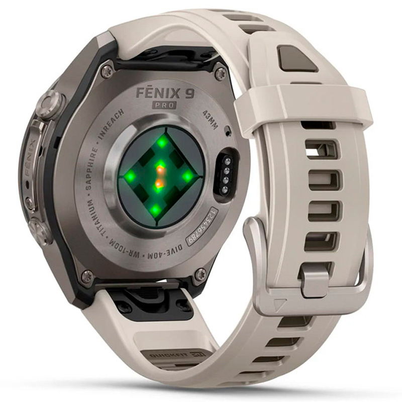 Smartwatch Garmin fenix 9 Pro 43mm AMOLED 1.3 pulgadas LTE inReach Titanio Con Correa De Silicona