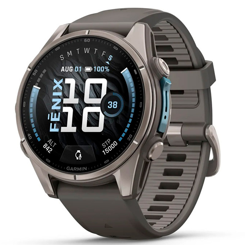 Smartwatch Garmin fenix 9 43mm AMOLED 1.3 pulgadas Titanio Con Correa De Silicona