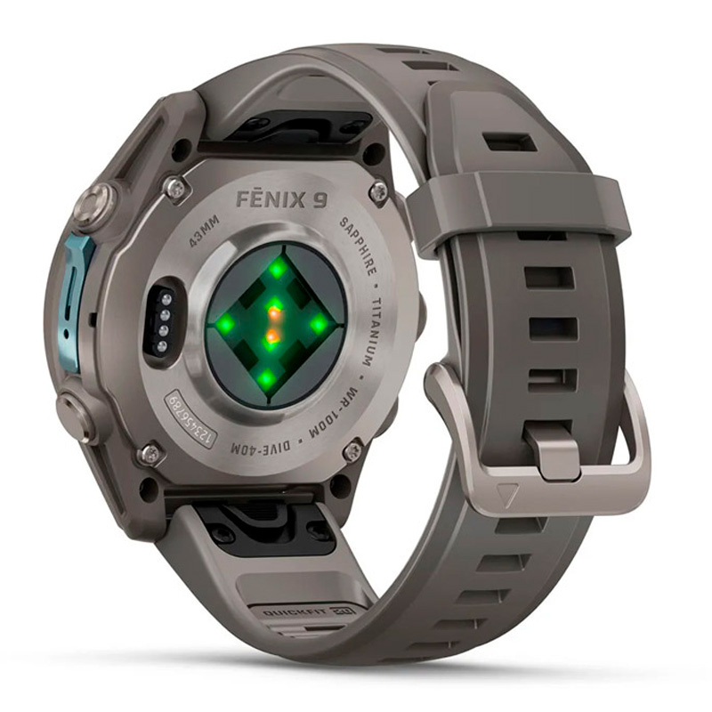 Smartwatch Garmin fenix 9 43mm AMOLED 1.3 pulgadas Titanio Con Correa De Silicona