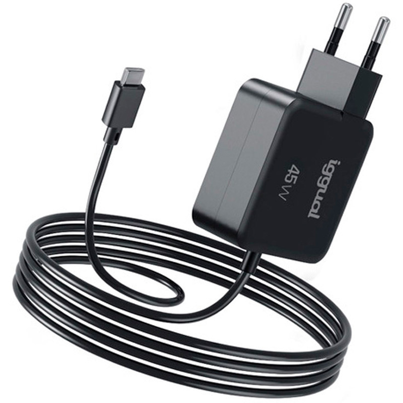 Cargador USB iggual IGG321270 USB-C Power Delivery 45W 1.8m Negro