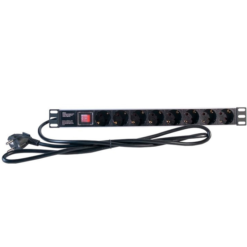 Regleta 2LAN REG8SCHINT 19 pulgadas 8 Tomas Schuko 2m Negro