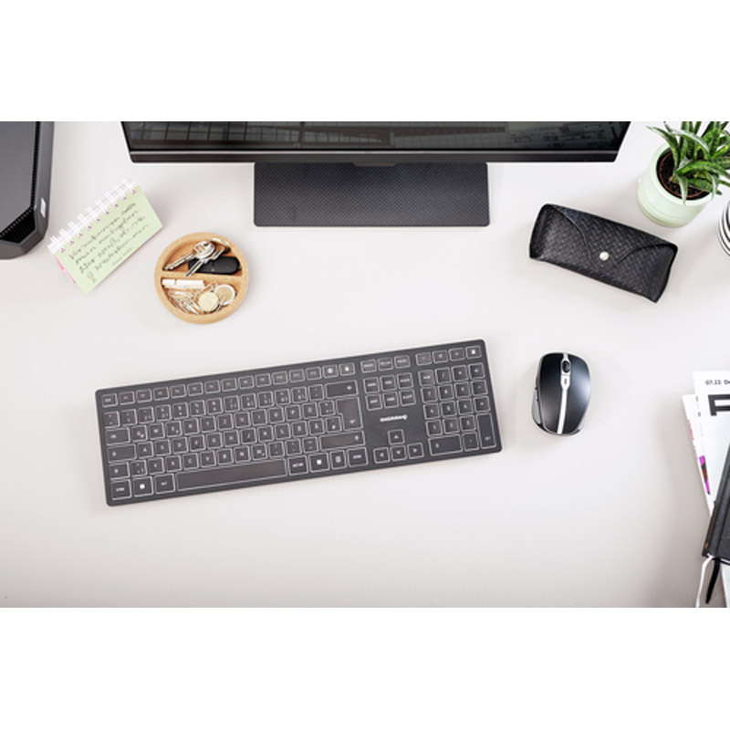 Teclado Cherry KW 9100 Slim Bluetooth Radiofrecuencia USB-C Negro
