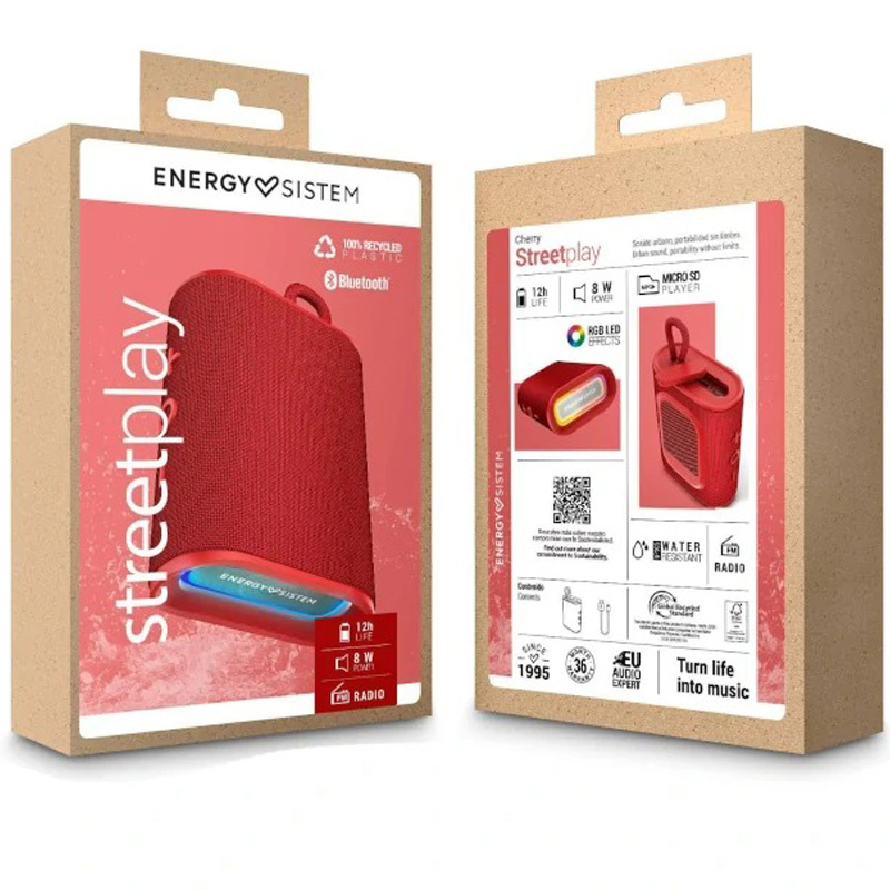 Altavoz Energy Sistem StreetPlay Cherry BT 8W Rojo