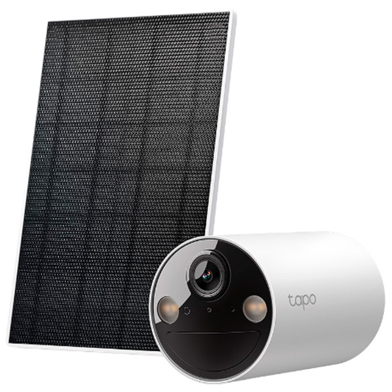 Cámara Videovigilancia TP-Link TC82 KIT IP Wi-Fi Exterior 2K 3MP Bateria Panel Solar Tapo A201 Vision Nocturna Blanco