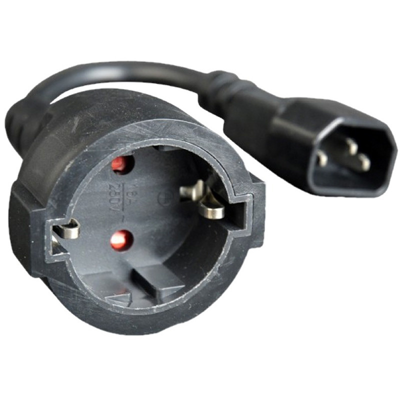 Cable Alimentación Gembird PC-SFC14M-01 C14 Macho A Schuko Hembra 15cm Negro