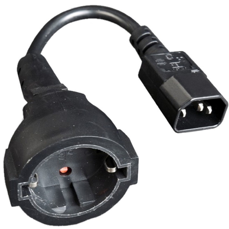 Cable Alimentación Gembird PC-SFC14M-01 C14 Macho A Schuko Hembra 15cm Negro
