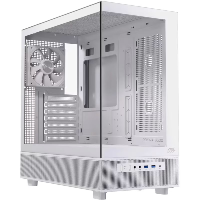 Caja/Torre Einarex Prisma S500 Core Cristal Templado Blanca