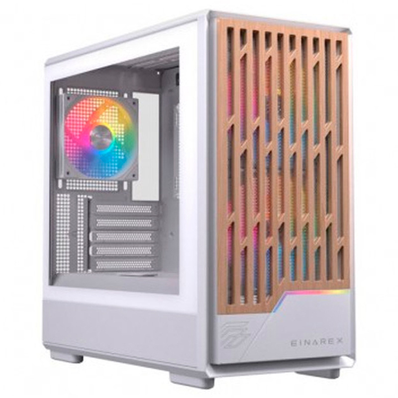 Caja/Torre Einarex Pulse PM400 RGB Cristal Templado Blanca