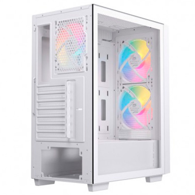 Caja/Torre Einarex Pulse P100 RGB Cristal Templado Blanca