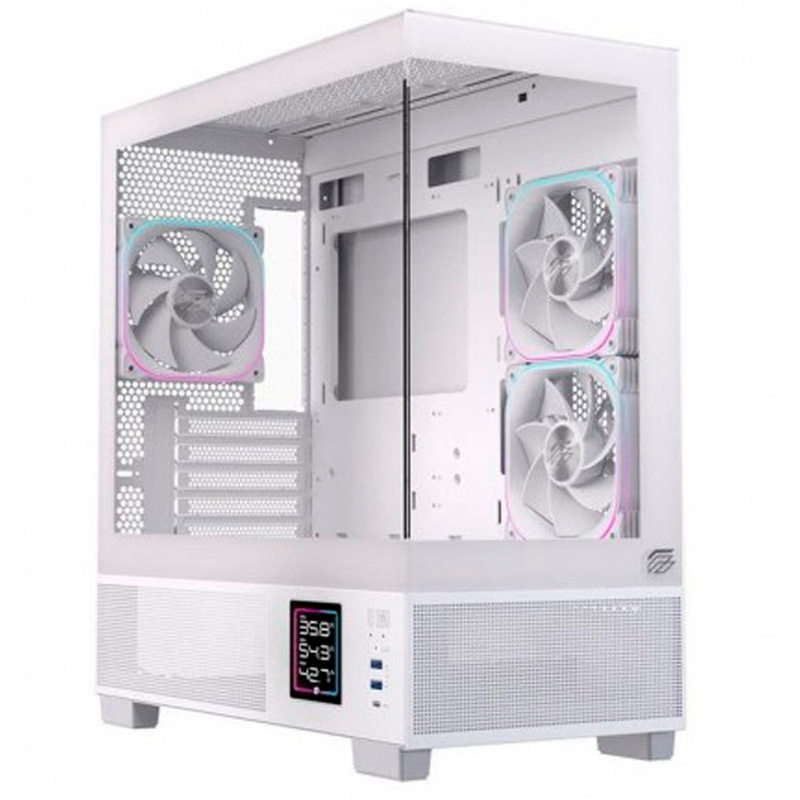 Caja/Torre Einarex Prisma SM501D RGB Cristal Templado Blanca