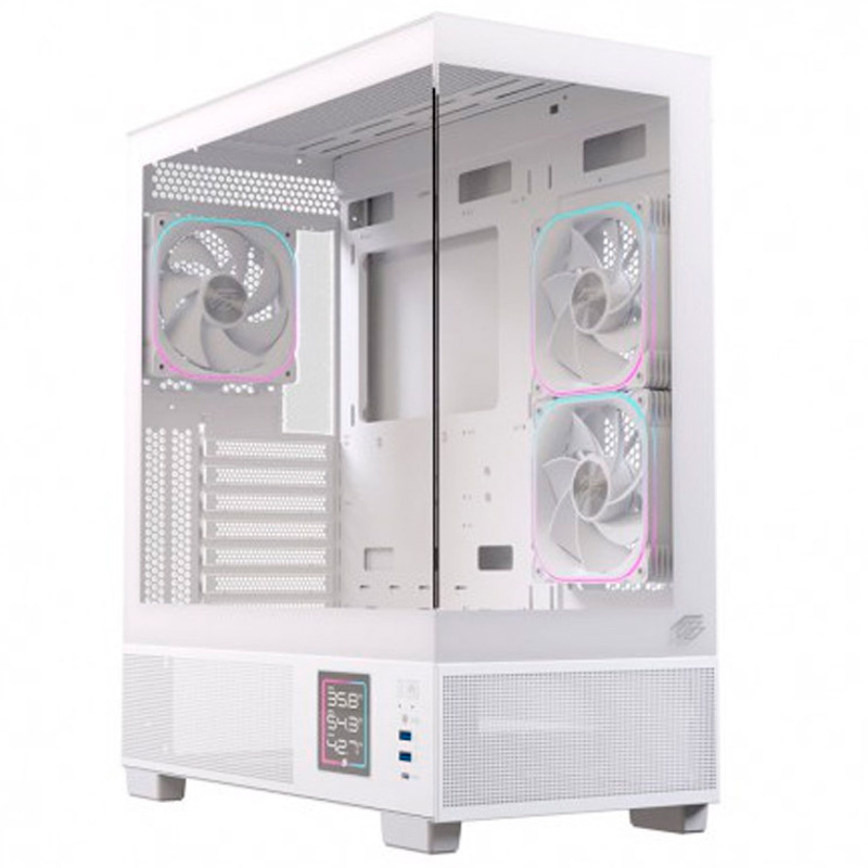 Caja/Torre Einarex Prisma S501D RGB Cristal Templado Blanca