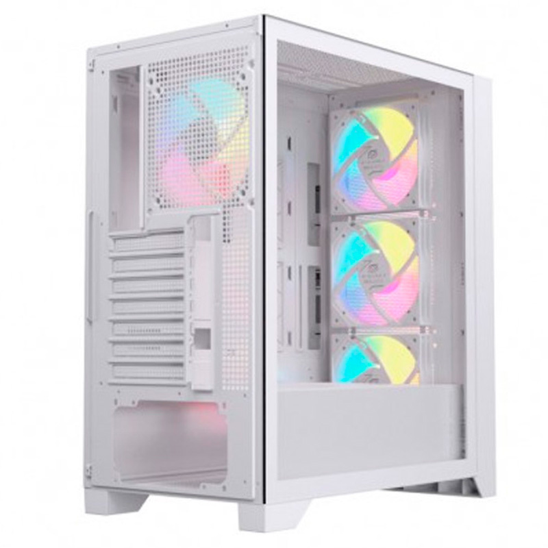 Caja/Torre Einarex Pulse P600 RGB Cristal Templado Blanca