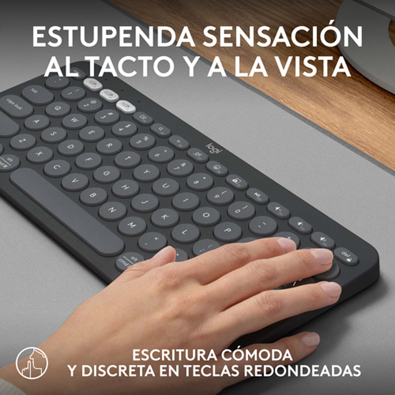 Teclado Logitech Pebble Keys 2 K380s Bluetooth Grafito