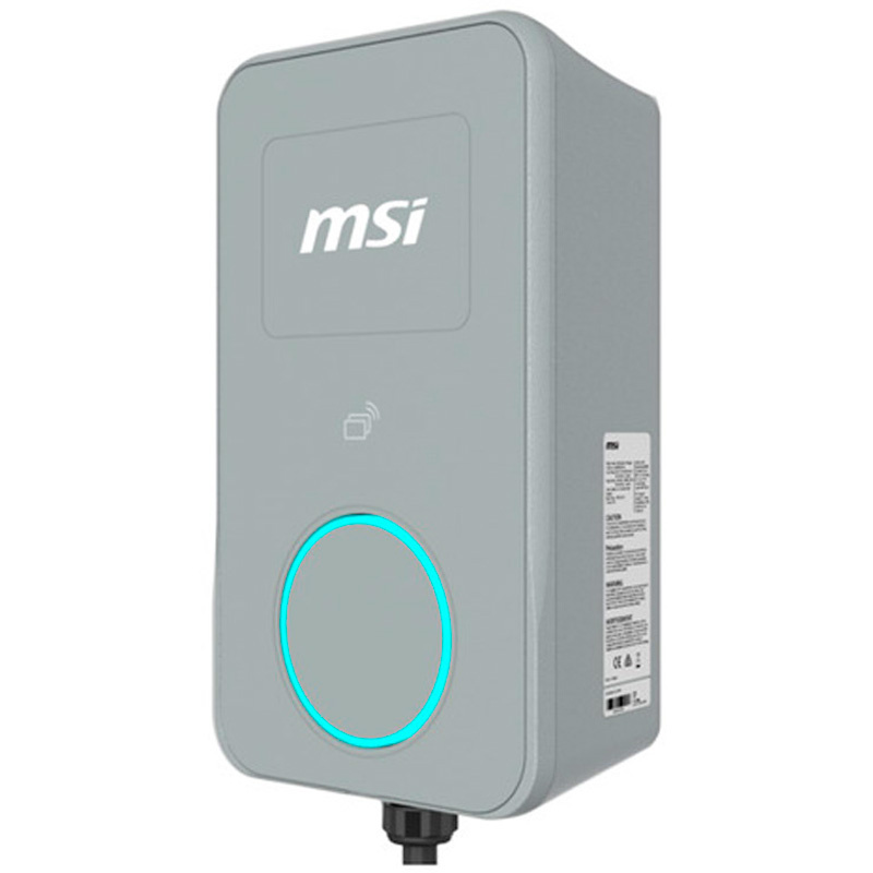 Cargador Coche MSI EVSE EZwall Life Max 22kW Trifásico Eléctrico Tipo 2 Cable 5m Gris